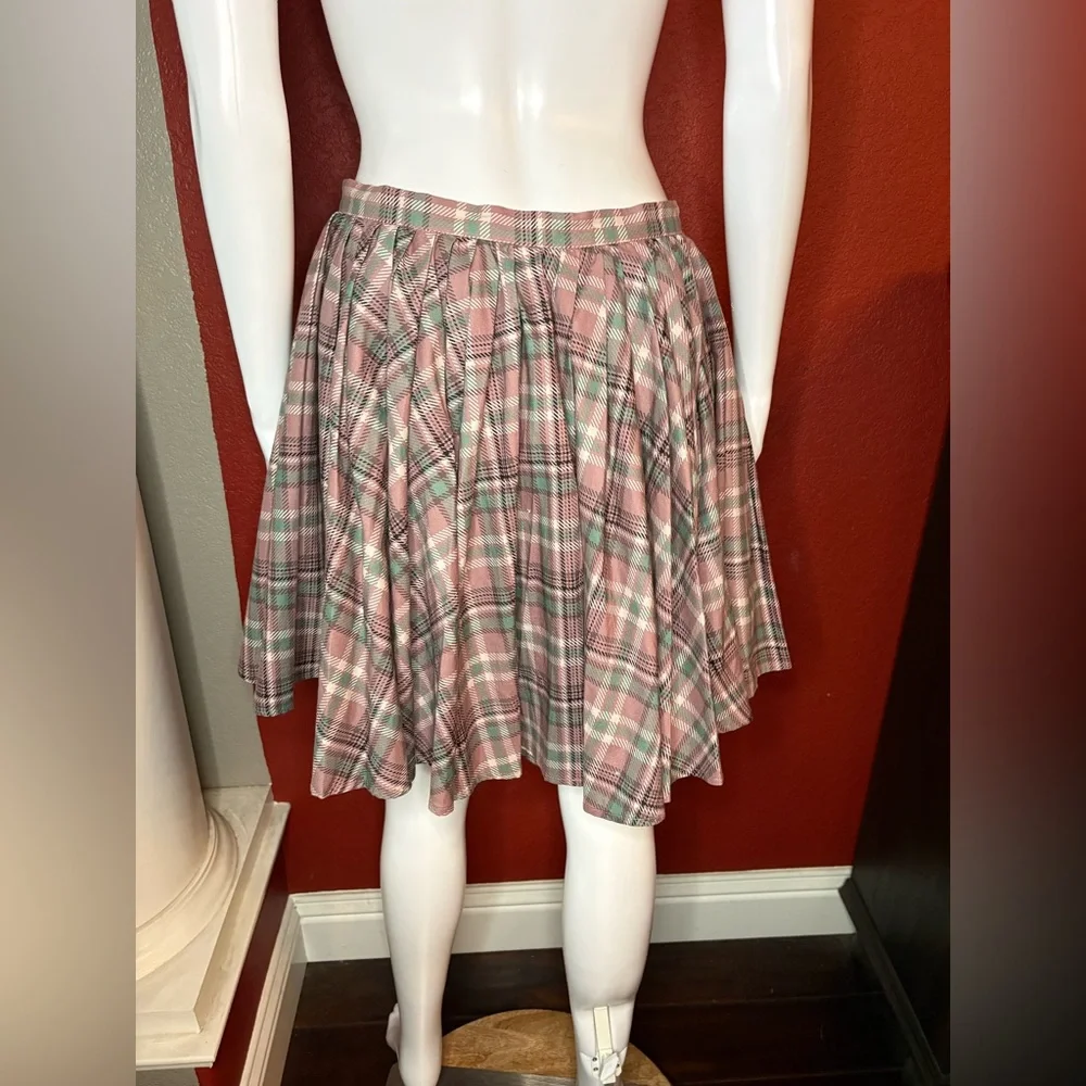 NWT Selkie The Soft Grunge School Wrap Skirt - Mauve/Green Plaid. Size M - Picture 2 of 7